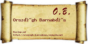 Országh Barnabás névjegykártya