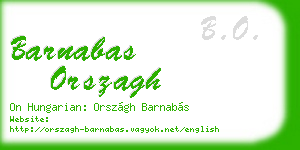 barnabas orszagh business card